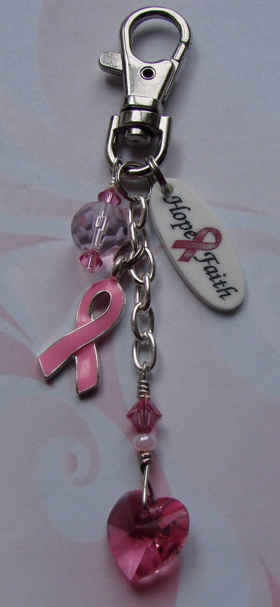 Breast Cancer Awareness Hope Faith Purse Backpack Keychain