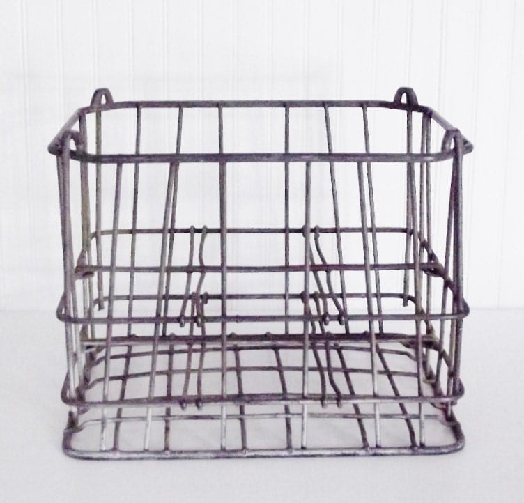 Vintage Metal Crate by thepetitemarket on Etsy