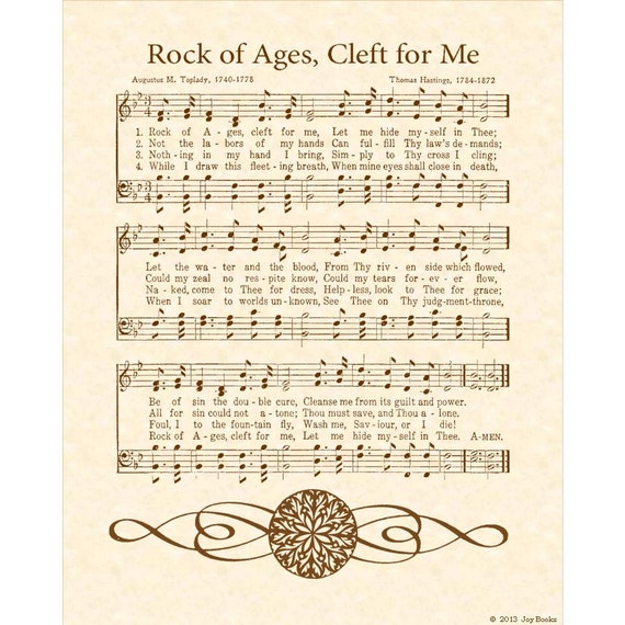 ROCK OF AGES Cleft For Me 8 X 10 Antique Hymn By VintageVerses   Il 570xN.424482208 Nssf 