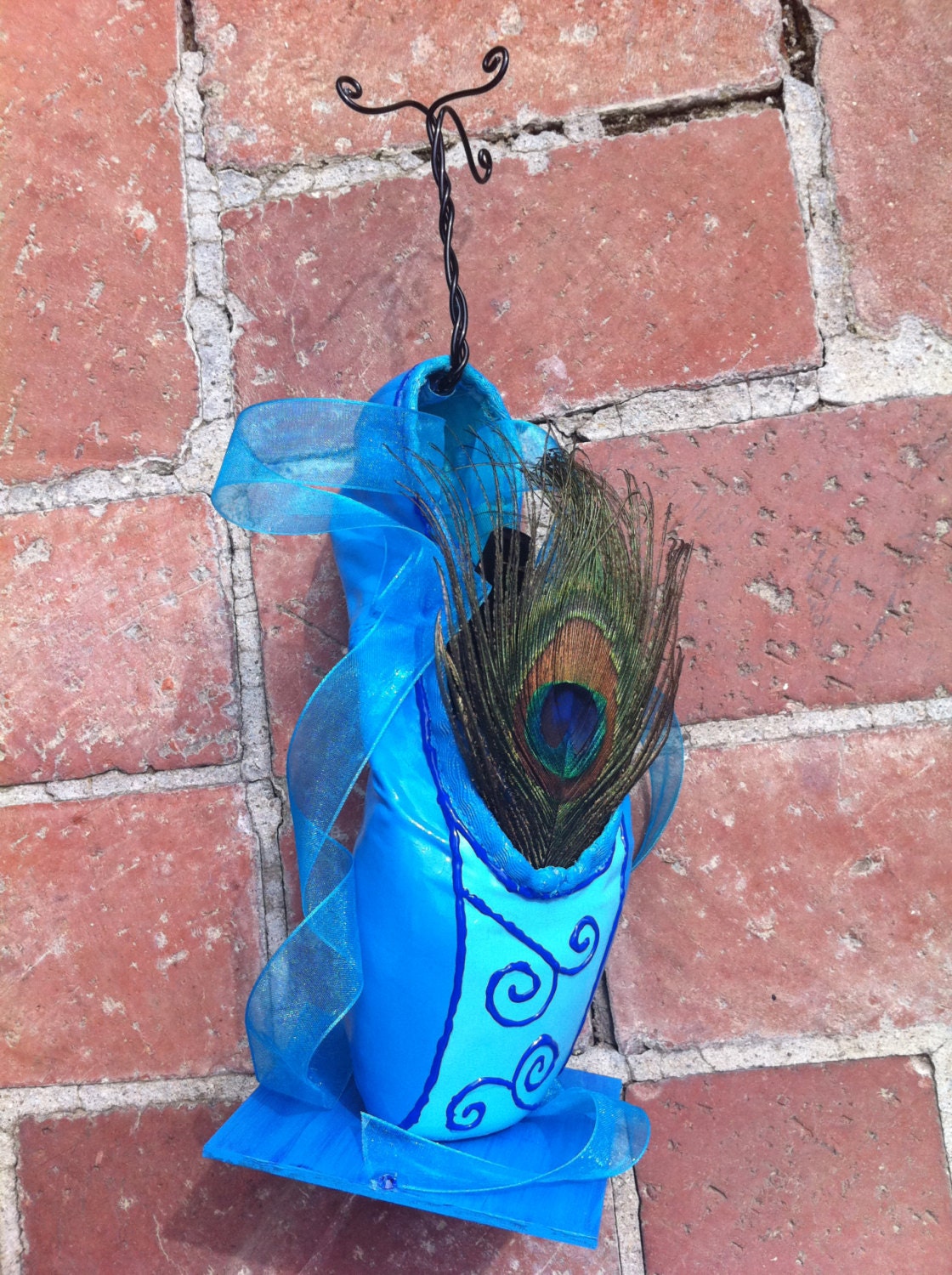 Pointe Shoe Jewelry Holder Blue Bird Variation by LauriJon