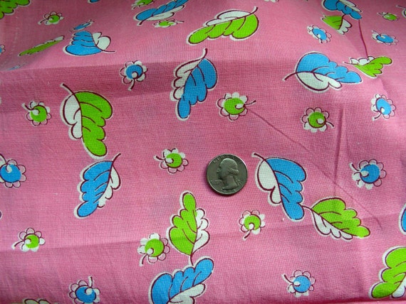 Vintage Full Cotton Feed sack Quilting Fabric - PRETTY Bubble Gum Pink ...