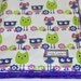 Purple and blue owls CUSTOM ORGANIC baby girl blanket. 32.5 X 35