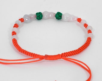 Lucky Kwan Yin Jade Red String Bracelet by chaoxia on Etsy