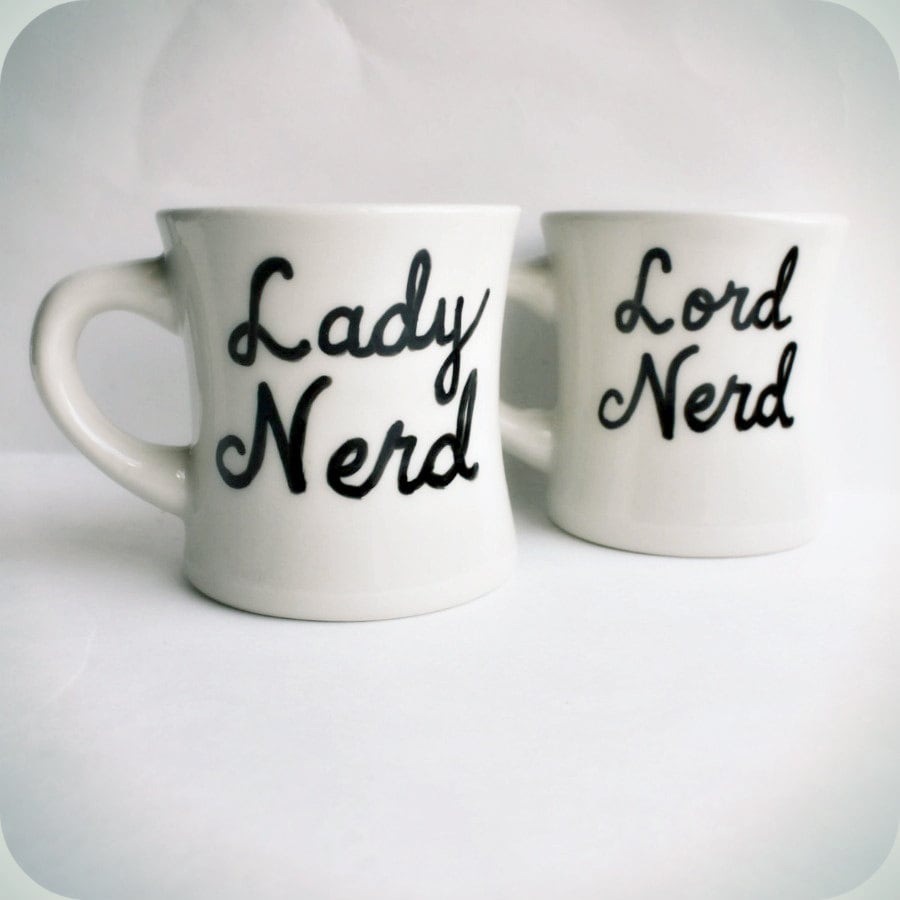 Mug set for couples mugs Nerd coffee mug tea cup set couple