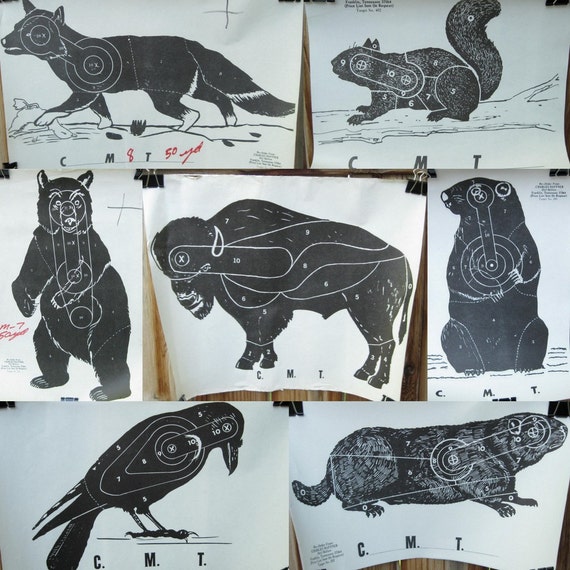 Hunters Hunting Targets vintage Animal paper targets for