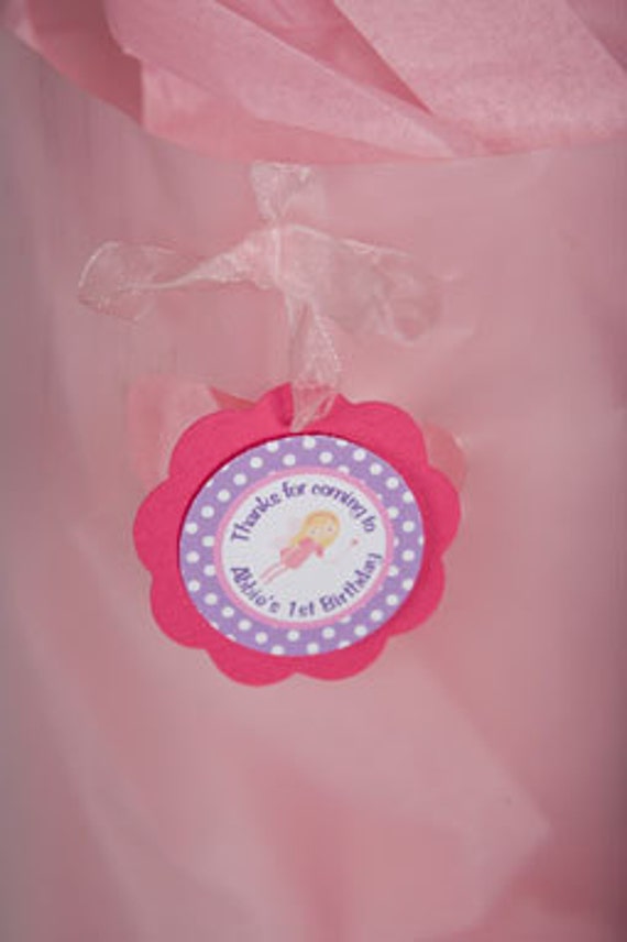 Fairy Birthday Party - FAVOR TAGS - Fairy Hot Pink and Purple Happy Birthday Party Decorations (12) Il_570xn