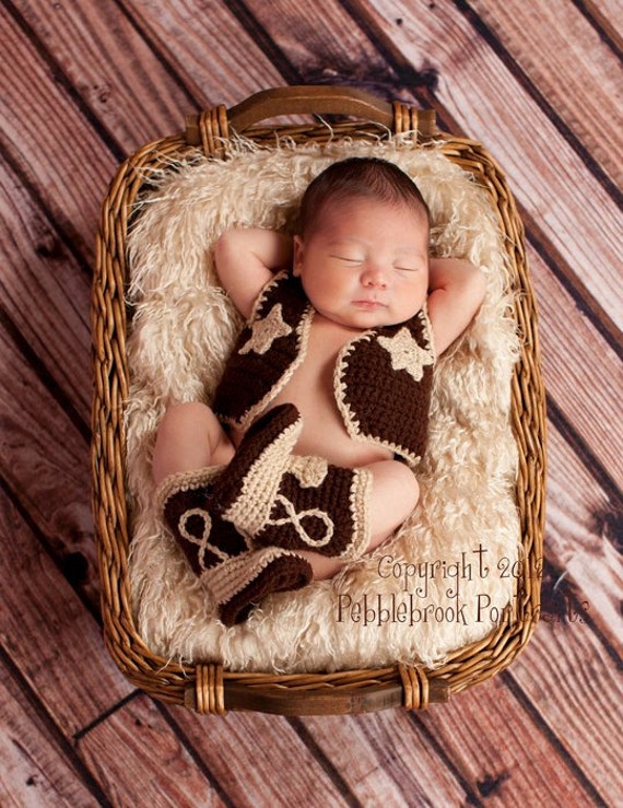 Baby cowboy vest only you pick the size and by babypropsbyconnie