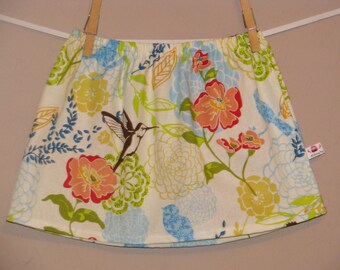 SALE - Hummingbird Skirt- Baby Toddler Girl Designer Cotton Skirt- Perfect for Spring Summer Easter - Matching Sister Dress
