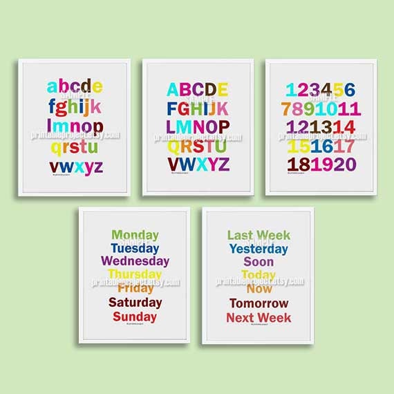 Items similar to Alphabets nursery art baby nursery decor 