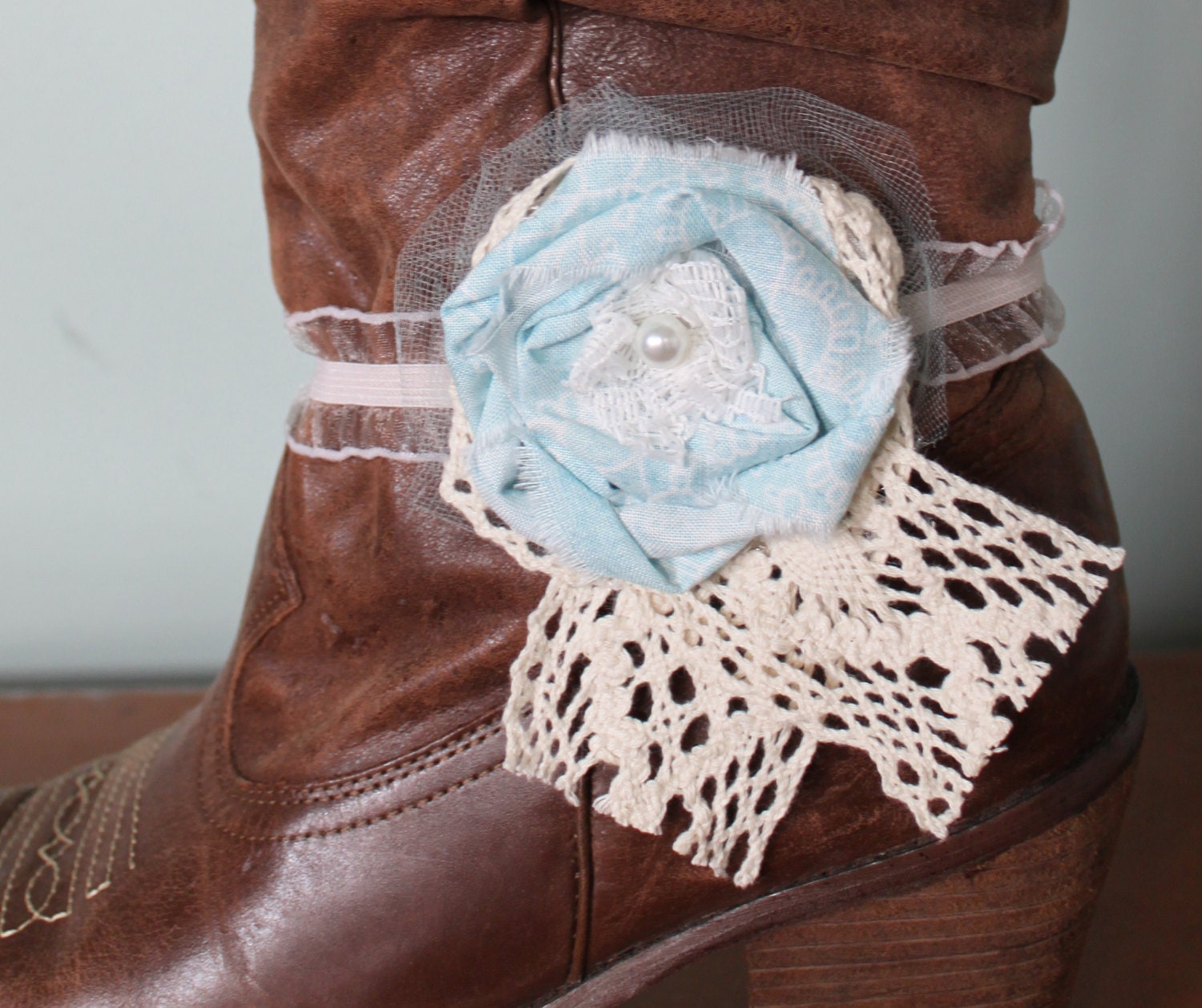 Something Blue Country Wedding Accessory Boot by JosefineandMe