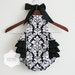 Black and White Damask Retro Style Sunsuit Romper / Size NB, 0-3m, 3-6m, 6-12m, 12-18m and 18-24m