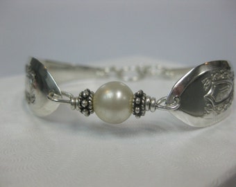 Sterling Slver Plate Hand Forged Bracelet Up Cycled Silver