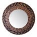 Large Round Mosaic Mirror - Brown, Mahogany, Gold