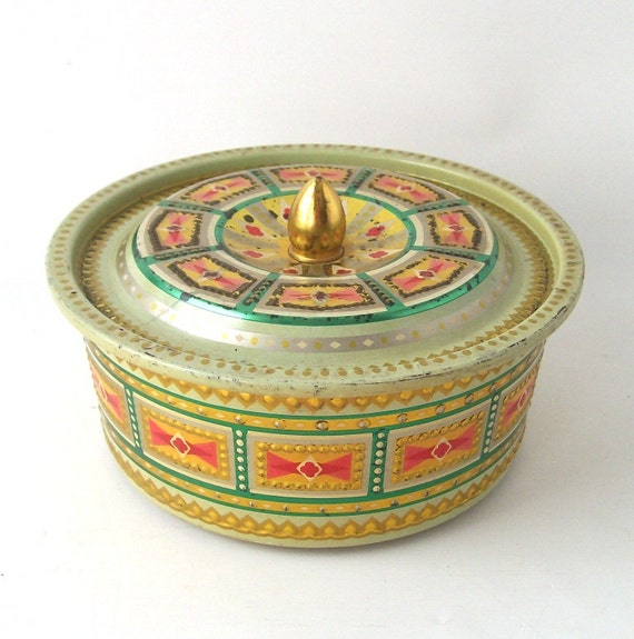 vintage tin container storage mid century by RecycleBuyVintage