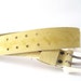 vintage leather belt waist 34" butter yellow suede white enamel buckle fashion mens womens mid century modern retro accessory accessories