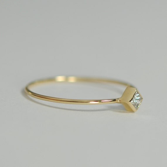 Diamond Engagement Ring .10 Carat Square Diamond by bellaflor