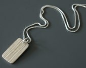 Rectangle Pendant - Sterling Silver Pendant - Simple Necklace - Tag Pendant - Everyday Pendant - Everyday Necklace - Casual Necklace