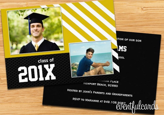 Class of 2017 High School/College Graduation Invitation Photo Card - Many Colors Available Il_570xn