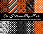 Orange Chic Halloween Digital Printable Paper Pack - For Commercial or Personal Use Il_170x135