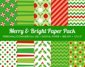 Merry and Bright Digital Printable Paper Pack - For Commercial or Personal Use Il_170x135