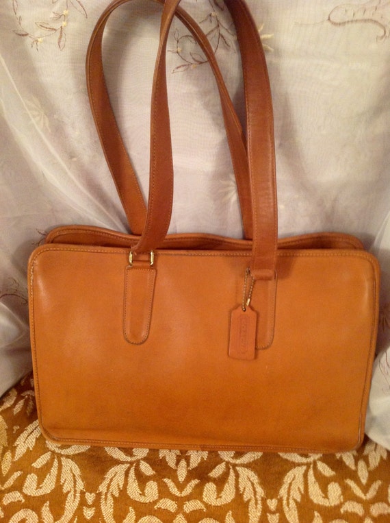 Vintage Coach Tan Color Tote Bag BriefCase 70s by Ms2SweetVintage