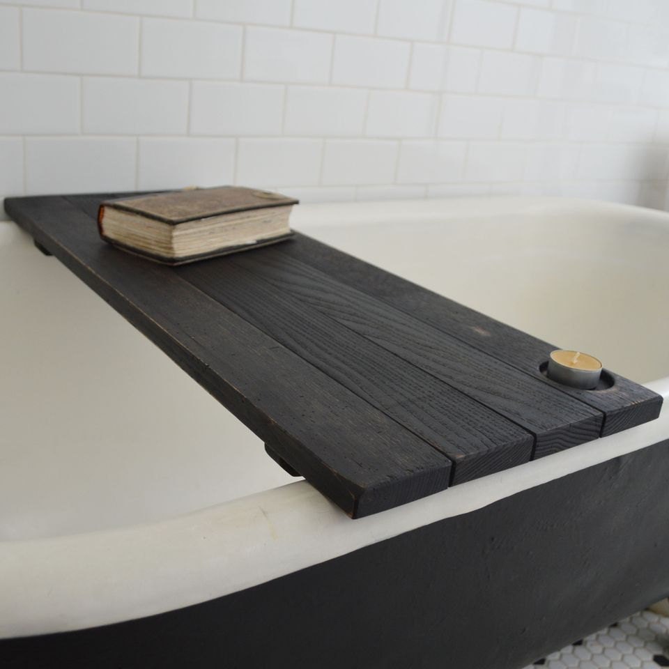 Black Wood Bathtub Caddy Tub Caddy Bathtub Tray Bathroom