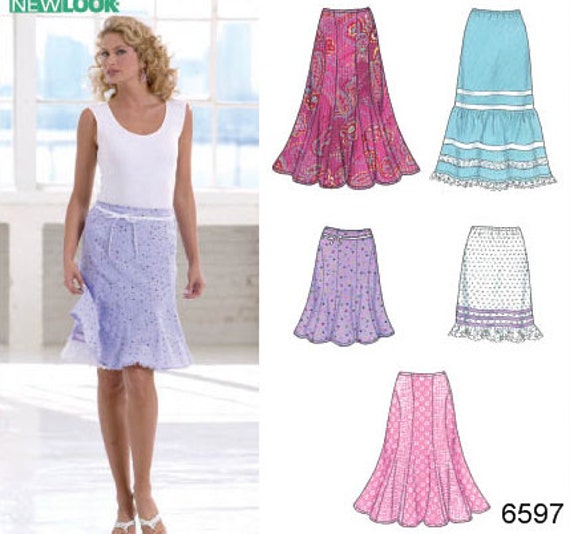 New Look Skirt Pattern 6597 Misses' Skirt in Four