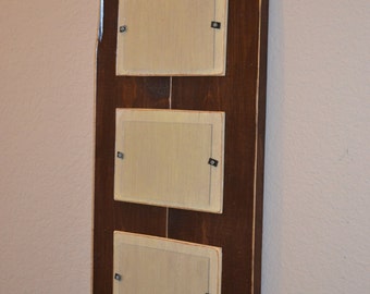 Wood Picture Frame 4 x 6 - Brown and Ivory--Wedding Gift