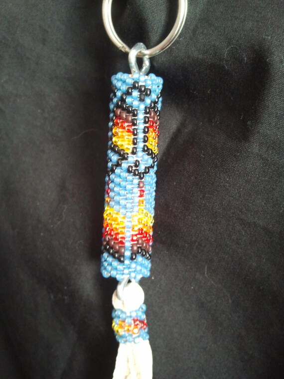 Native American Made Beaded keychain by NavajoRainbowDesigns