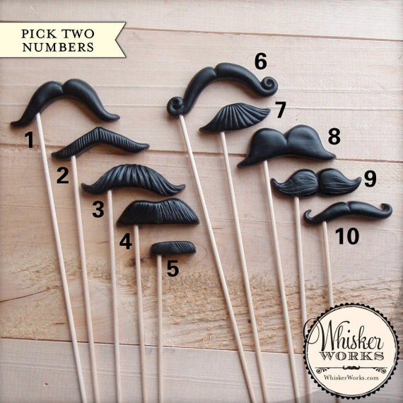 Plastic Mustaches on Sticks - Custom Styles - Set of 2 Il_570xn