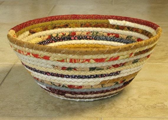 Coiled Fabric Bowl Basket Card Holder by DollPatchworks