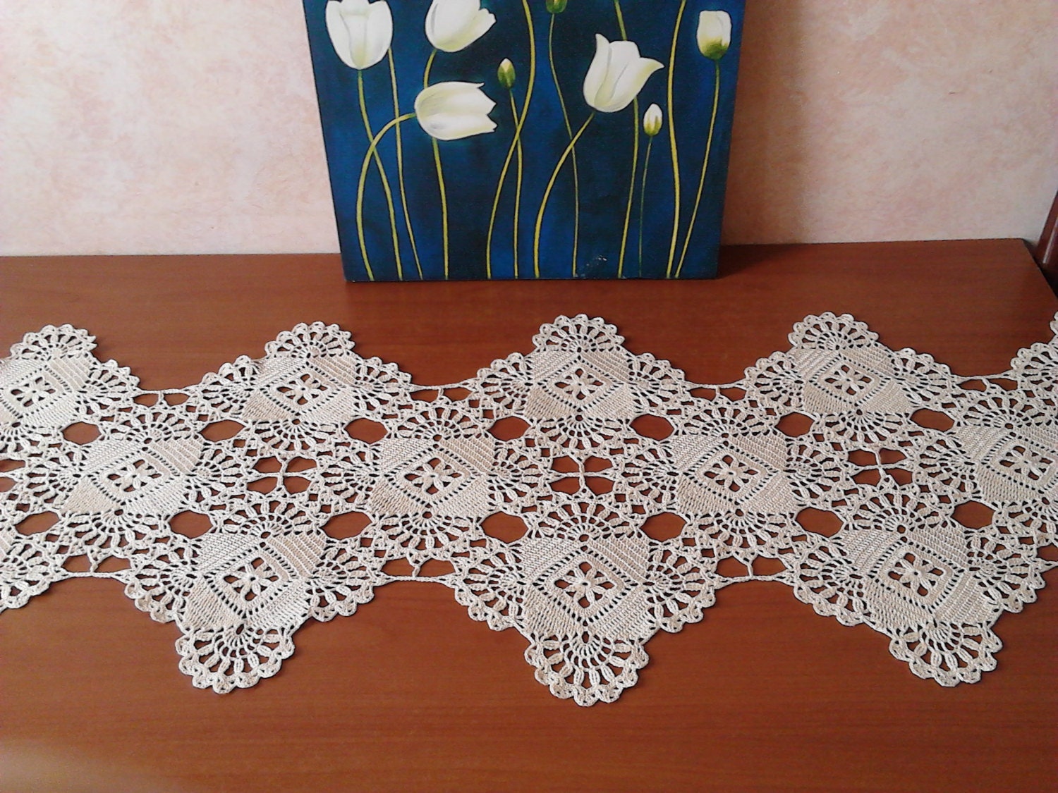 Tablecover from the squares Hand Crochet by zuzik1 on Etsy