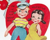 Vintage Moveable Childrens Classroom Valentines Day Card (044)