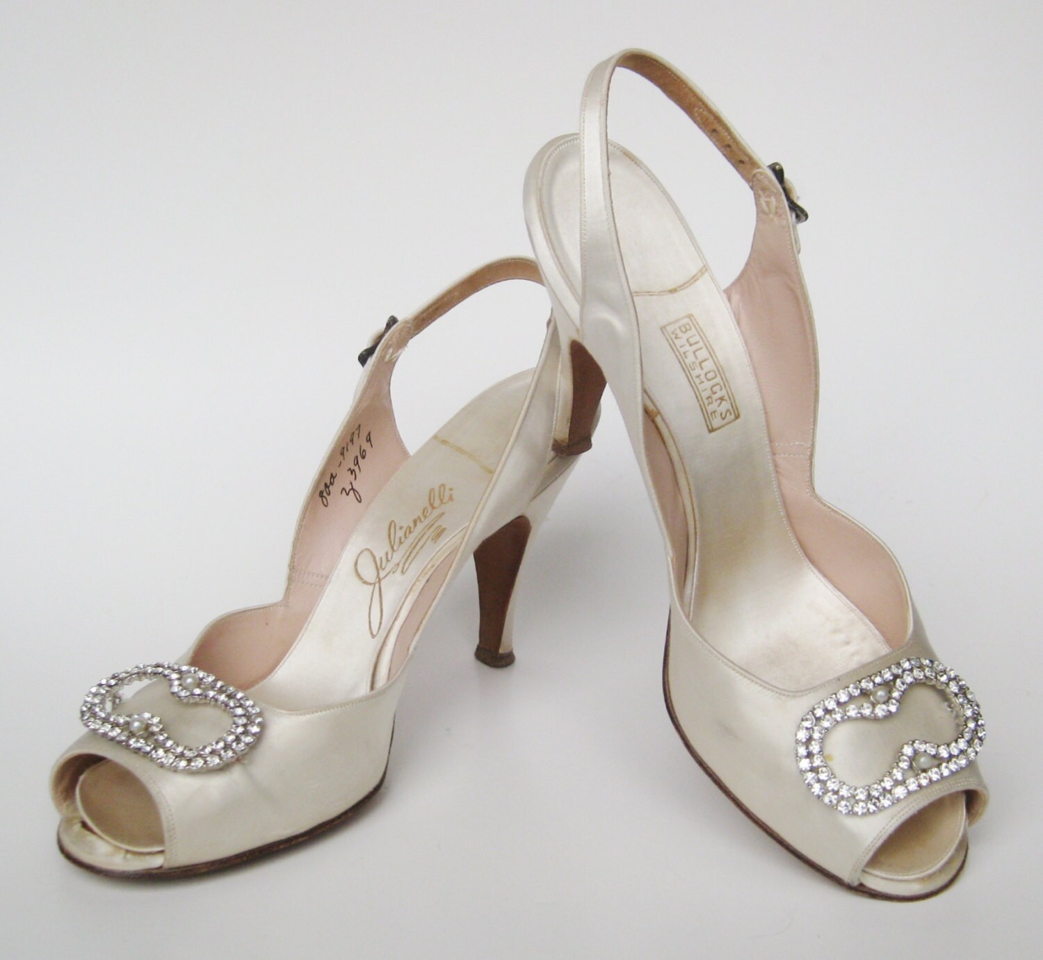 ivory satin slingback shoes