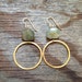 Gold Vermeil Hoop with Faceted labradorite Stone - EG06