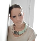 mint and beige striped, knitted necklace, Paris fashion