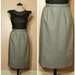 VintageTweed Pencil Skirt High Waist SALE 80s Black and White Small Medium Secretary Mad Men