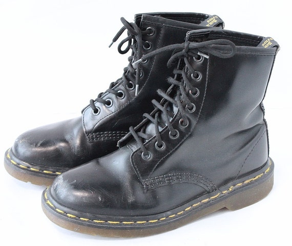 Doc Martens 8 hole Black Boots // Rare Vintage by TrueValueVintage