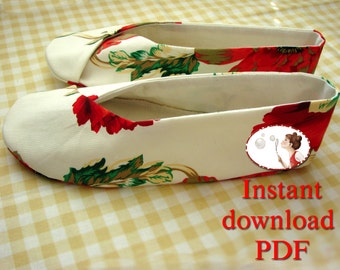 Sewing Pattern for Woman's Kimono Shoes - PDF