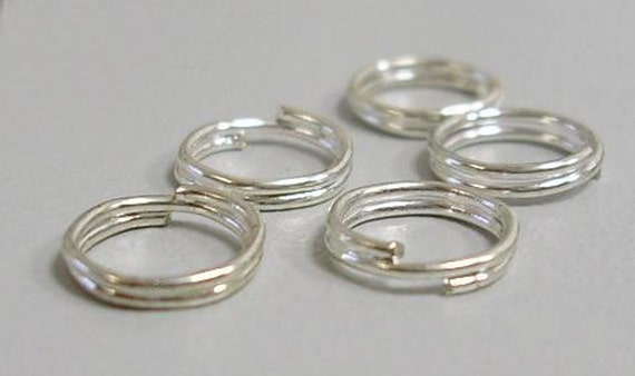 Double Jump Rings Split Rings Bright Silver by BeadFindingUtopia