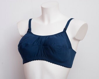 1960 bullet bra navy blue bombshell dead stock Vintage nursing bra