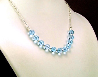 Blue Topaz Sterling Silver Necklace - N332