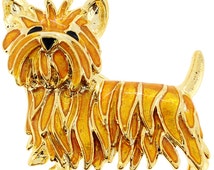 Vintage des années 1960 grand cadre doré deux chiens scotties broche