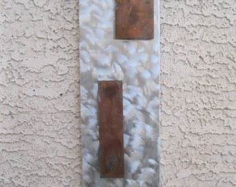 Silver Metal Wall art home decor garden abstract sculpture wall hanging by Holly Lentz