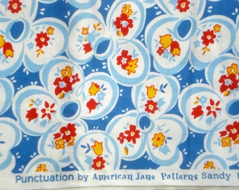 American Jane Punctuation Ditto Daisy blue moda fabrics FQ or more OOP HTF