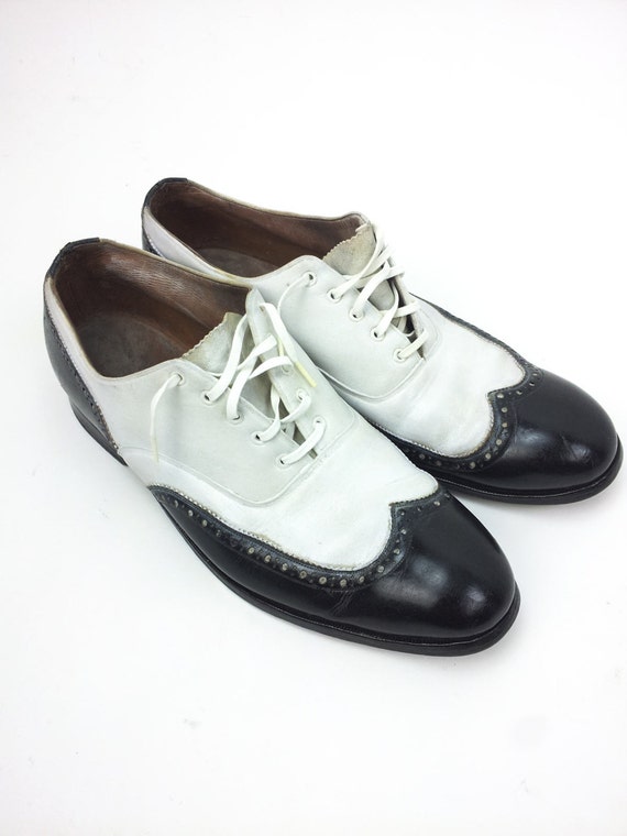 black and white wingtip oxfords