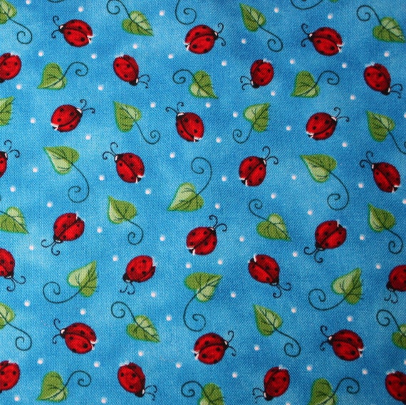 Ladybug Print Cotton Fabric One Yard Cut