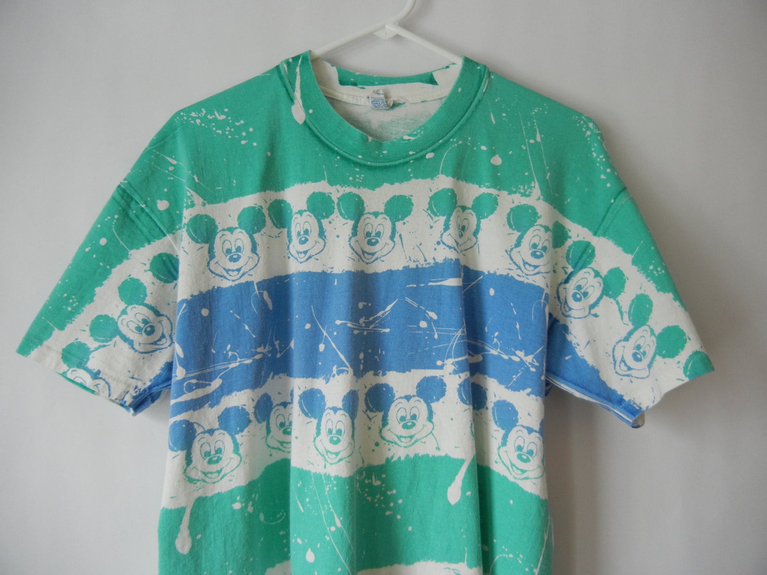 Vintage Mickey Mouse T Shirt Oversized OSFA Paint Splatter