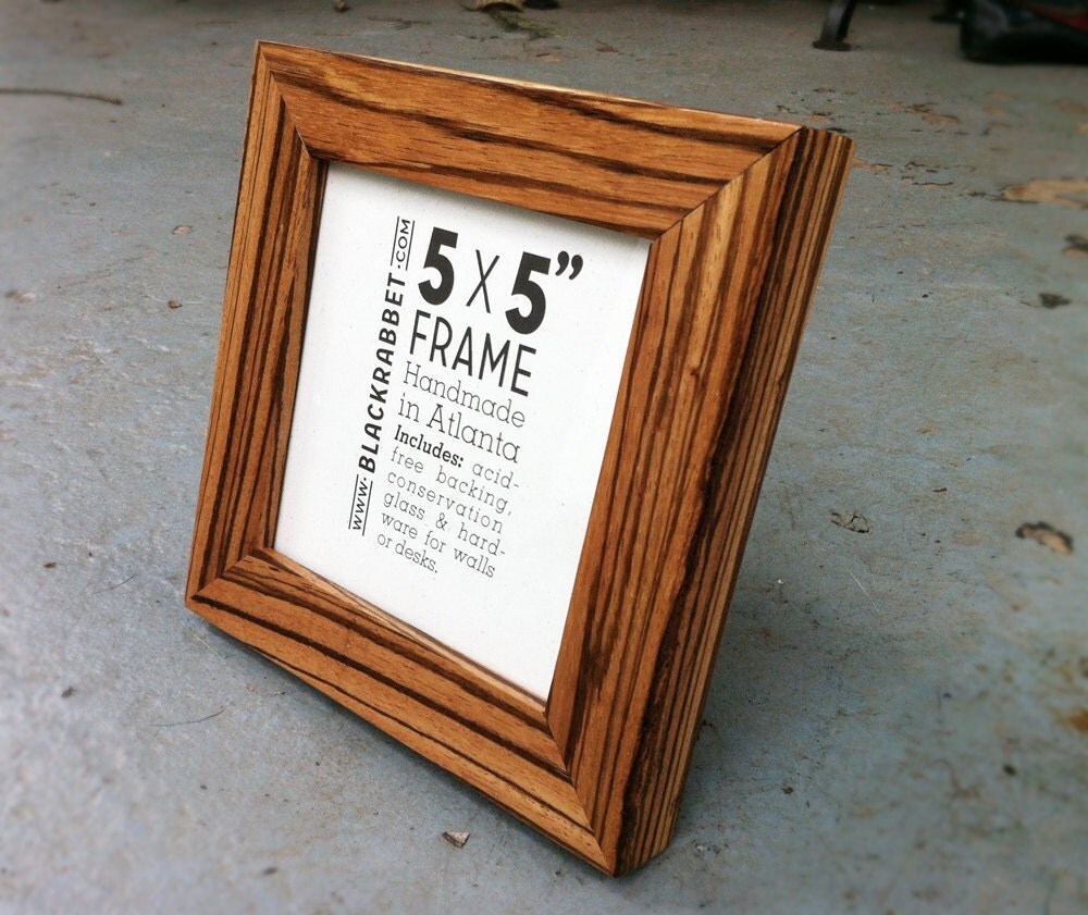Exotic African Zebrawood Natural Finish Picture Frame (5x5) from