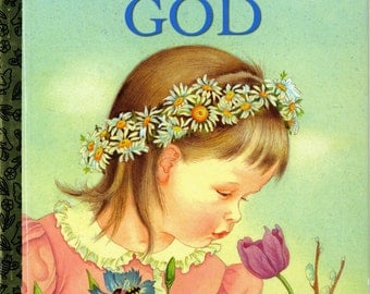 Vintage My Little Golden Book About GOD